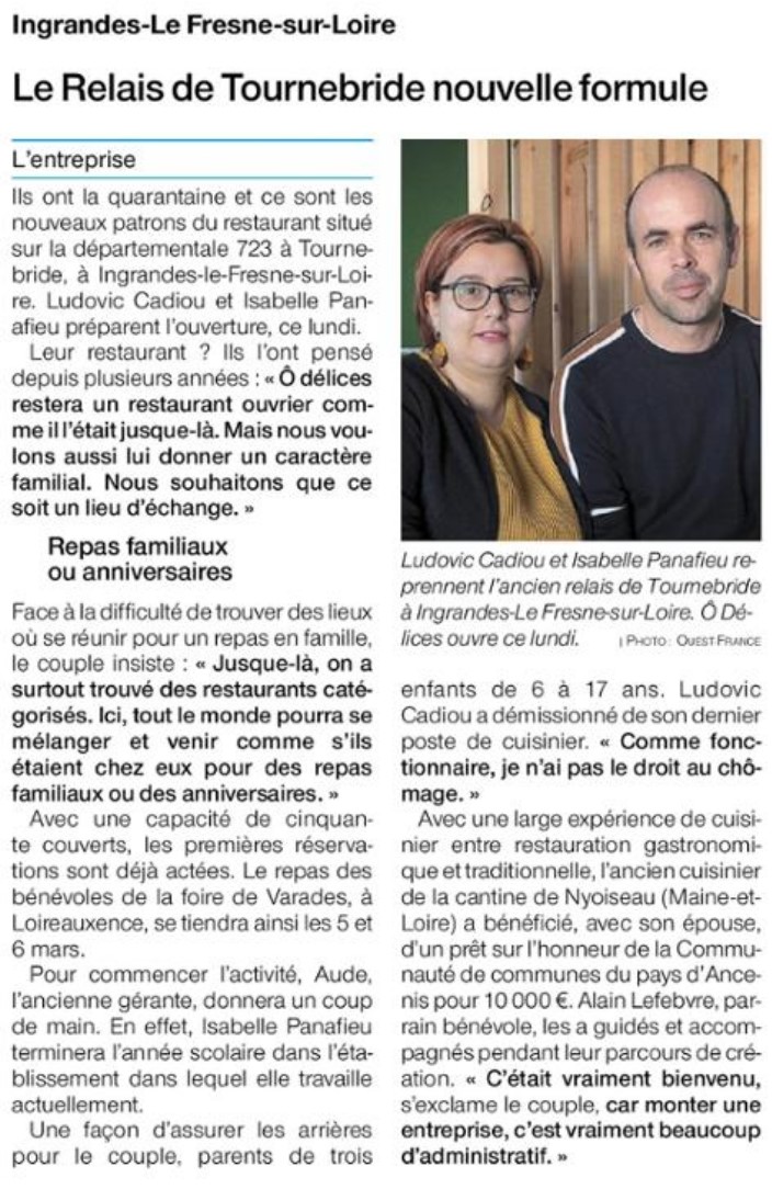 Article Ouest France du 21 Février 2022